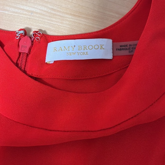 Ramy Brook Red Silk Open-Shoulder Blouse - Picture 5 of 12